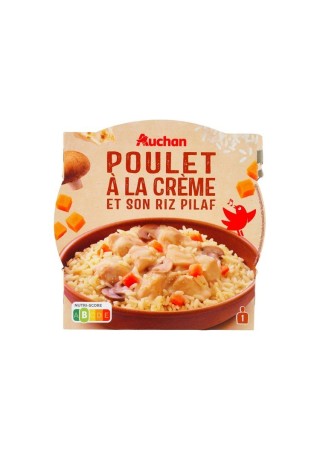 Auchan poulet à la crème et son riz pilaf 300 gr
