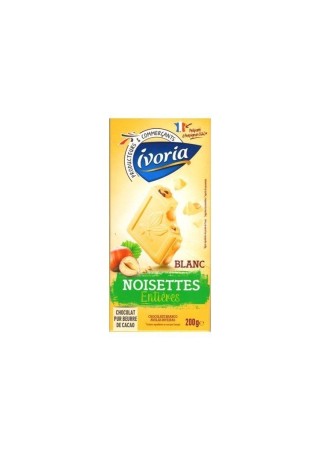 Ivoria Chocolat blanc noisettes entières 200 gr CHOCKIE