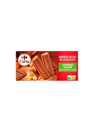 Carrefour Extra milk chocolate filled with praline 200 gr Chockies Group SRL
