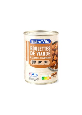 A - Albóndigas Bistro'Vite en salsa de champiñones 540 g Grupo Chockies