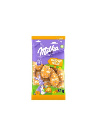 Milka 13 huevos de Pascua, praliné de chocolate blanco, 81 g, grupo Chockies SRL