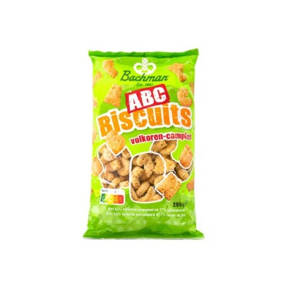 Bachman ABC biscuits nicnac volkoren kleine droge biscuit 200 gr chockies