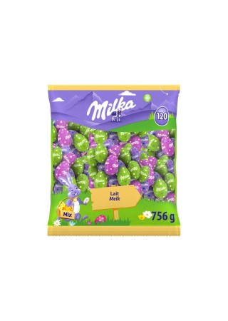 Milka 120 oeufs Pâques assortiment mix chocolat lait 756 gr
