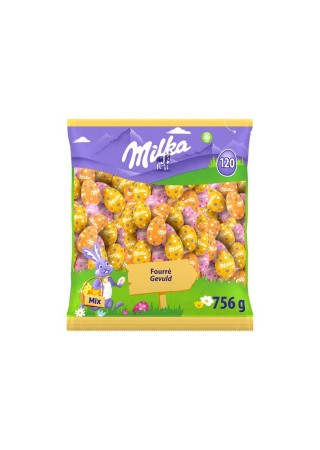 Huevos de Pascua de chocolate Milka 120, relleno mixto, 756 g, tienda Chockies
